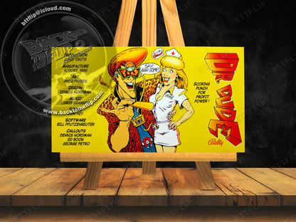 Bally Dr Dude 1990 Game Cards Rules Instructions Pinball Custom Apron V2