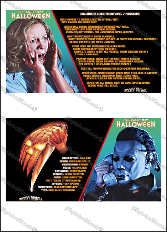 SPOOKY Halloween 2021 Jeu Cartes Instructions Flipper Custom Apron règles imprimées V2