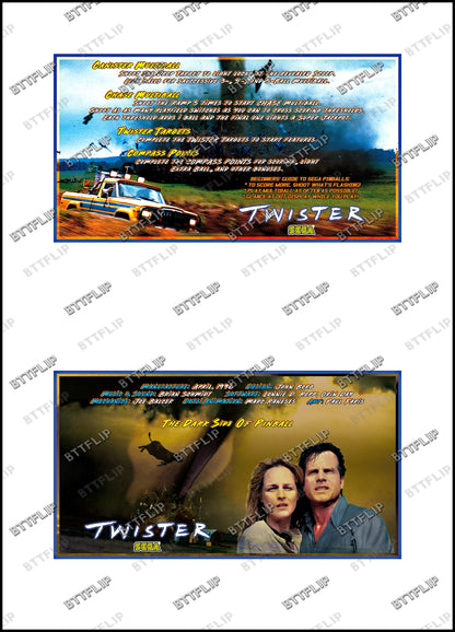 SEGA Twister 1996 Game Cards Instructions Pinball Custom Apron printed rules