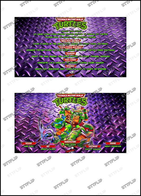 Stern Ninja Turtles 2020 Jeu Cartes Instructions Flipper Custom Apron règles imprimées V2