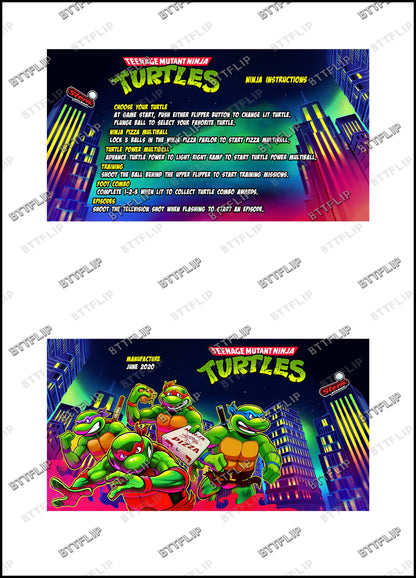 Reglas e instrucciones del juego Tortugas Ninja Stern 2020 Delantal personalizado de pinball V3