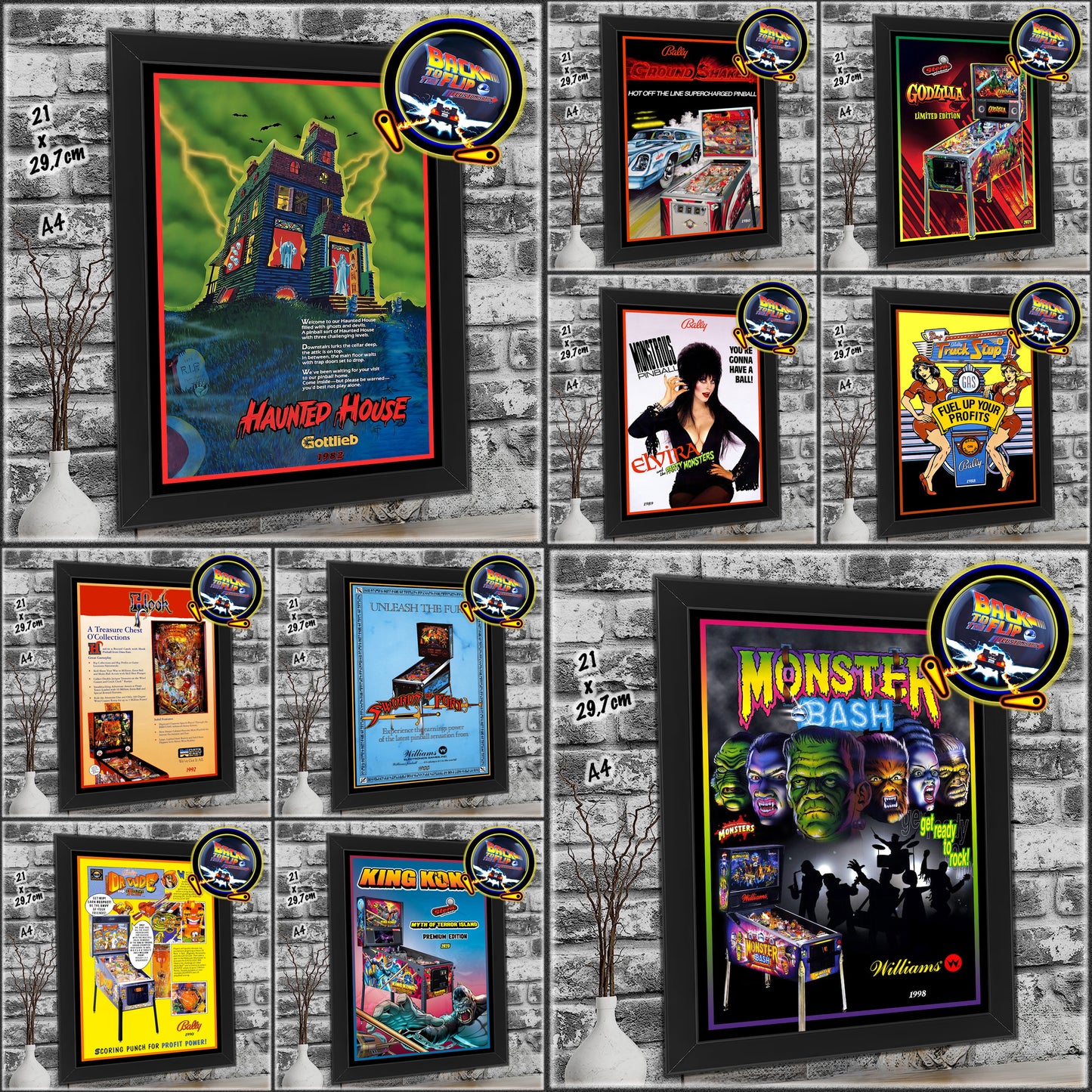 Flyer Pinball Art Digital Format Williams Bally Data East Capcom Gottlieb Sega Stern ...