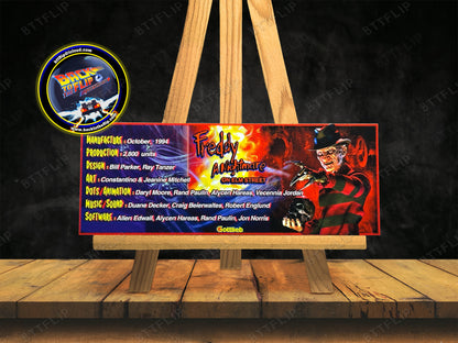 Gottlieb FREDDY A Nightmare On Elm Street 1994 Game Cards Rules Instructions Pinball Custom Apron
