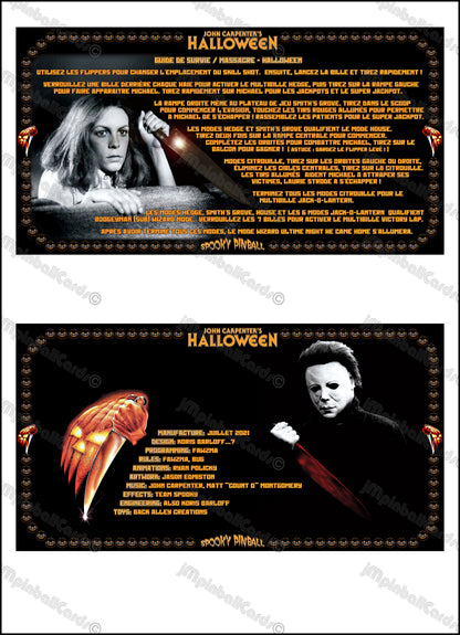 Instrucciones de tarjetas de juego SPOOKY Halloween 2021, delantal personalizado de pinball, reglas impresas V1