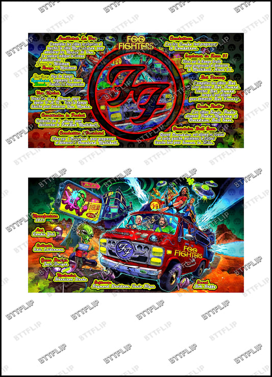Stern Foo Fighters 2023 Jeu Cartes Instructions Flipper Custom Apron règles imprimées