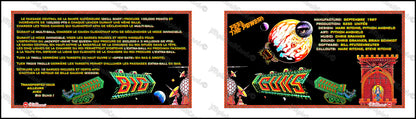 Instrucciones de las tarjetas de juego Williams Big Guns 1987, delantal personalizado de pinball, reglas impresas