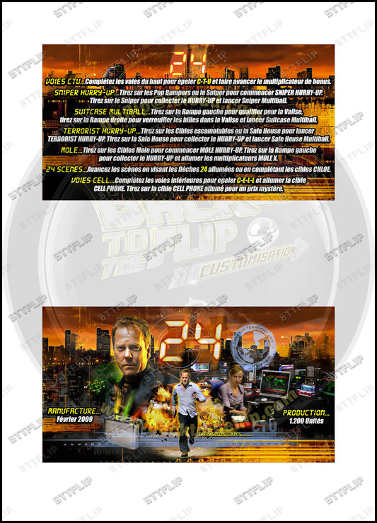 Cartes d'instructions custom apron flipper Stern 24 2009 V2 (set de 2)
