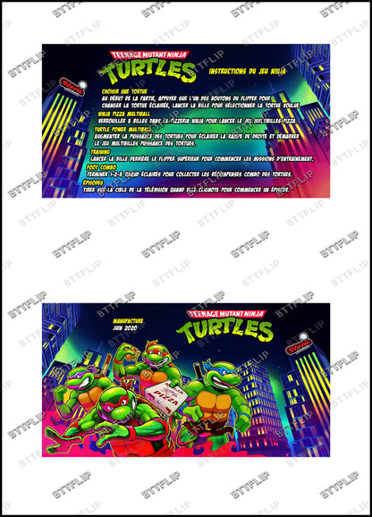 Reglas e instrucciones del juego Tortugas Ninja Stern 2020 Delantal personalizado de pinball V3