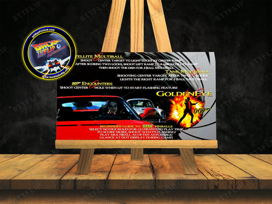 SEGA Golden Eye 007 James Bond 1996 Jeu Cartes règles Instructions Flipper Custom Apron