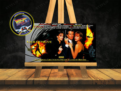 SEGA Golden Eye 007 James Bond 1996 Juego Cartas Reglas Instrucciones Pinball Custom Apron