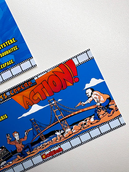 Cartes d'instructions custom apron flipper Gottlieb Light Camera Action 1989 V1 (set de 2)