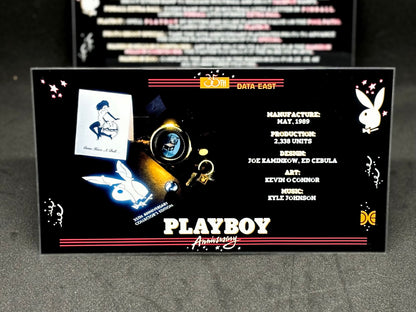 Instrucciones para tarjetas de juego Data East Playboy 35th Anniversary 1989, reglas impresas de delantal personalizado de pinball
