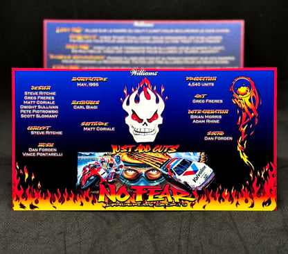 Williams No Fear Dangerous Sports 1995 Game Cards Instructions Pinball Custom Apron Printed Rules