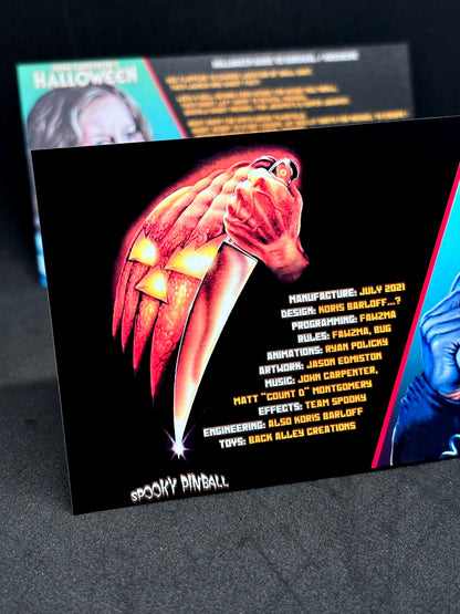 Instrucciones de tarjetas de juego SPOOKY Halloween 2021, delantal personalizado de pinball, reglas impresas V2