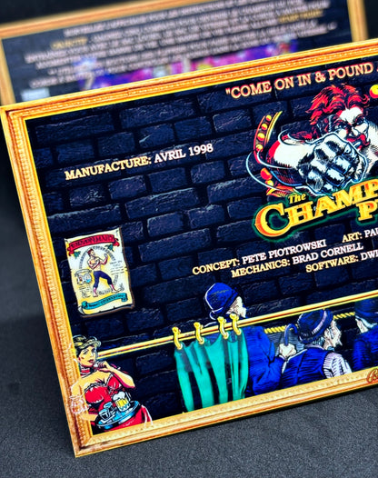 Instrucciones de las tarjetas del juego Bally The Champion Pub 1998 Delantal personalizado de pinball Reglas impresas