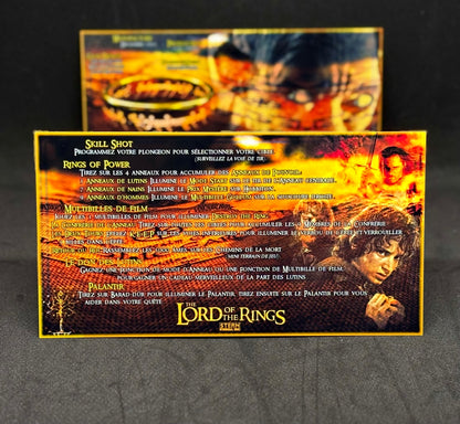 Stern The Lord Of The Rings 2003 Game Cards Instructions Pinball Custom Apron Printed Rules