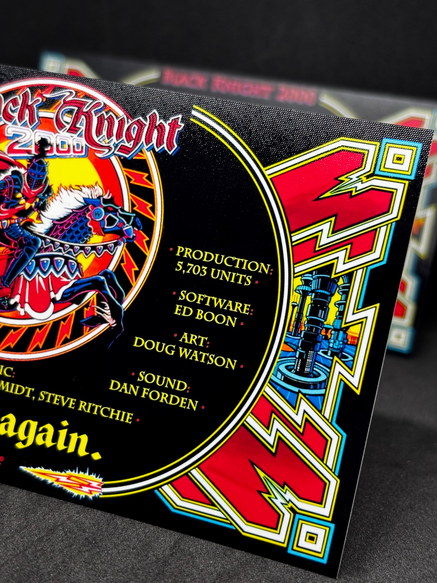 Williams Black Knight 2000 1989 Jeu Cartes Instructions Flipper Custom Apron règles imprimées