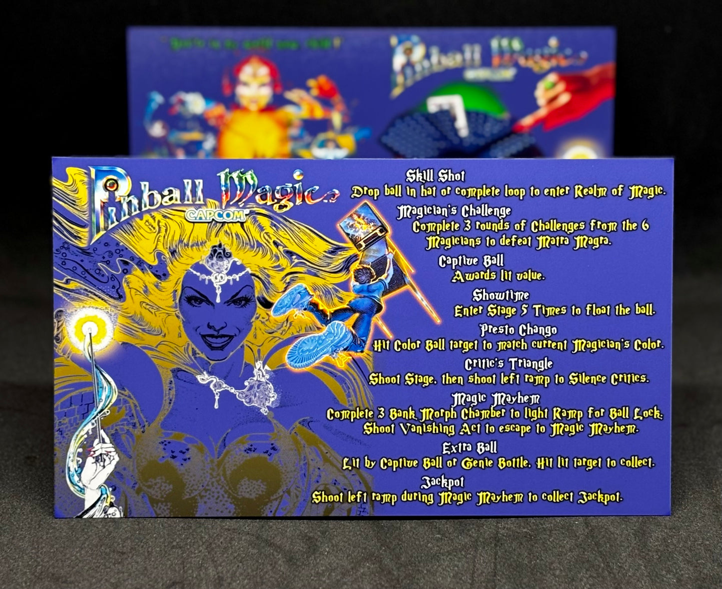Capcom Pinball Magic 1995 Jeu Cartes Instructions Flipper Custom Apron règles imprimées