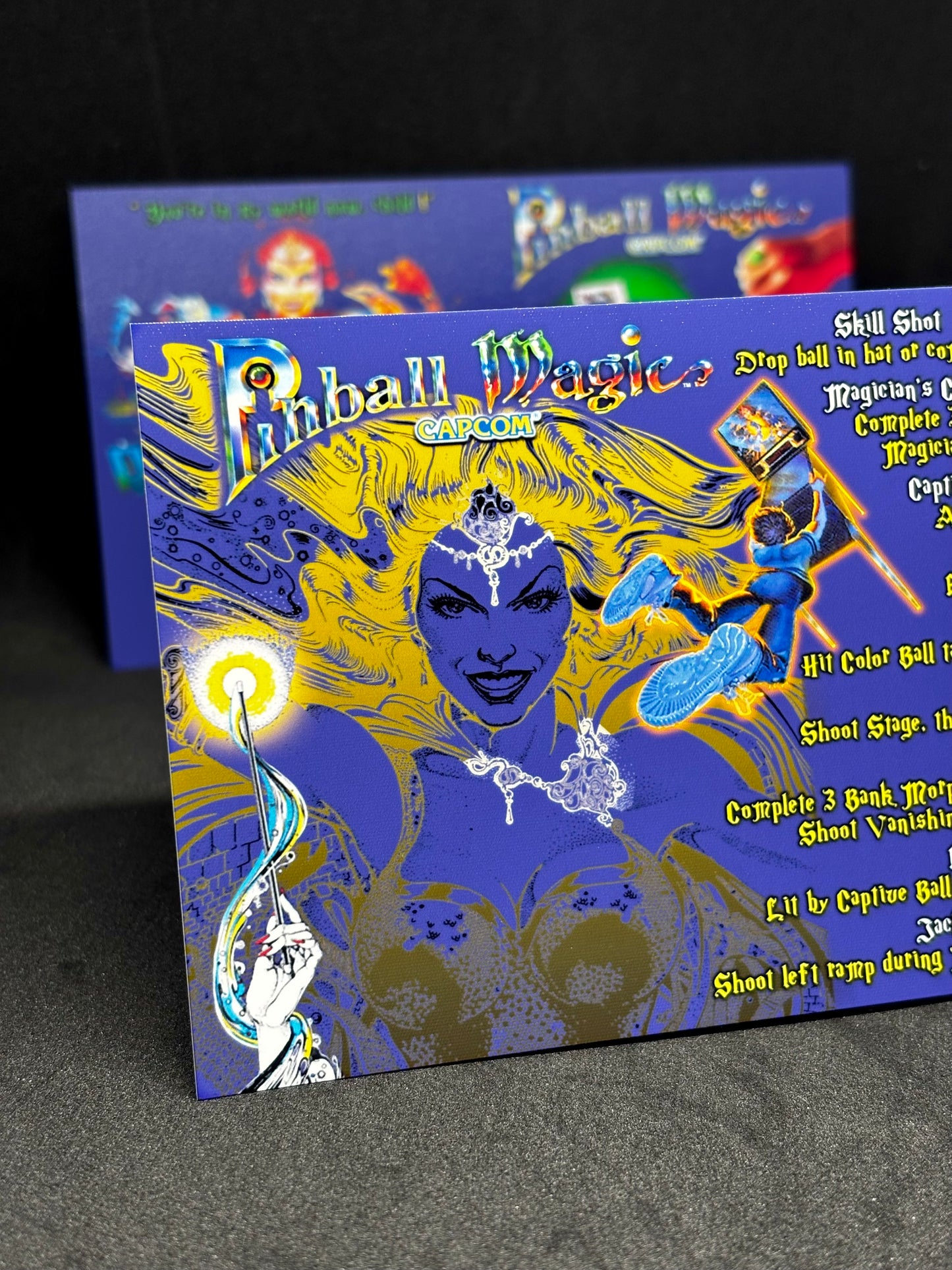 Capcom Pinball Magic 1995 Jeu Cartes Instructions Flipper Custom Apron règles imprimées