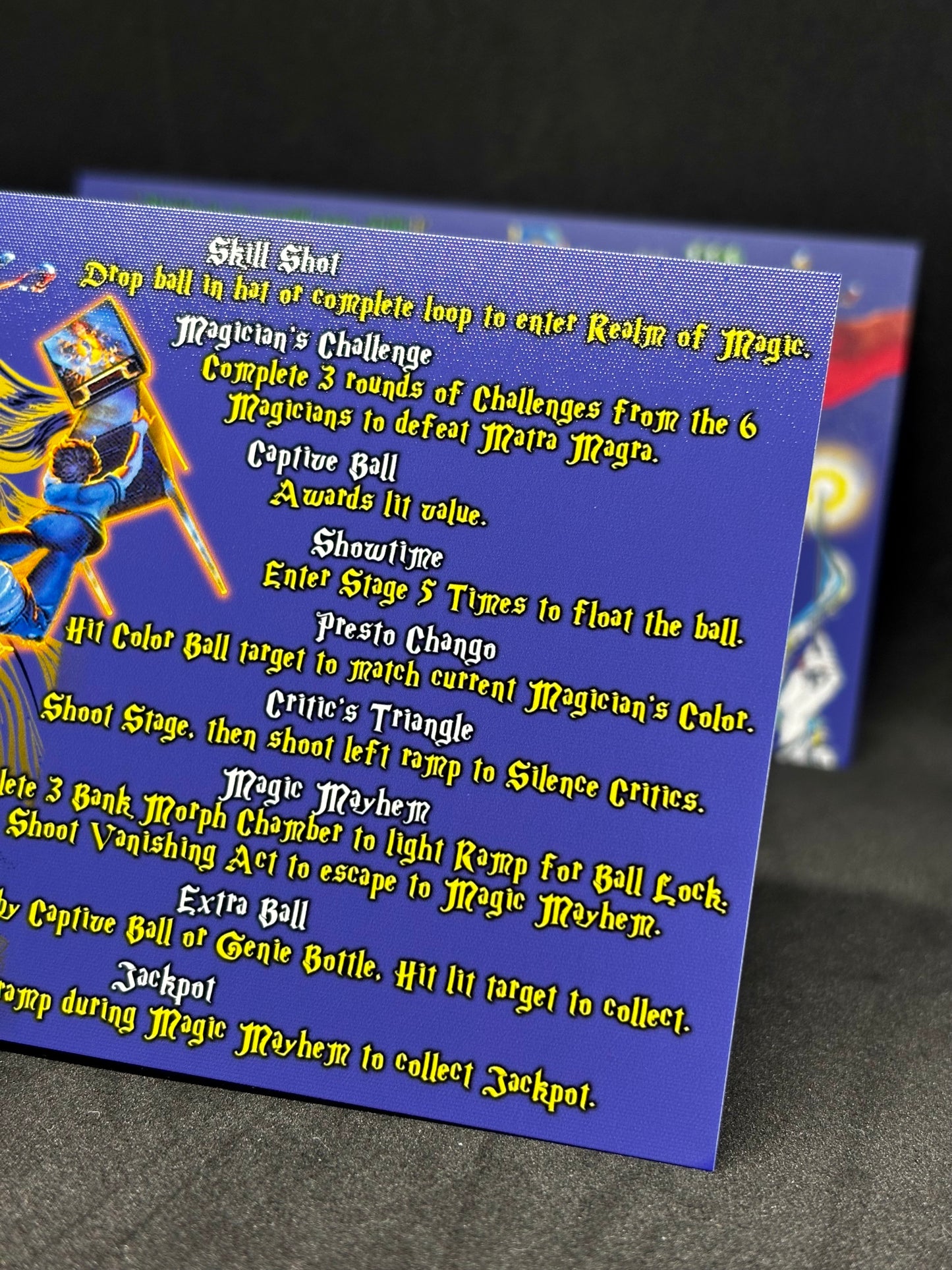 Capcom Pinball Magic 1995 Jeu Cartes Instructions Flipper Custom Apron règles imprimées