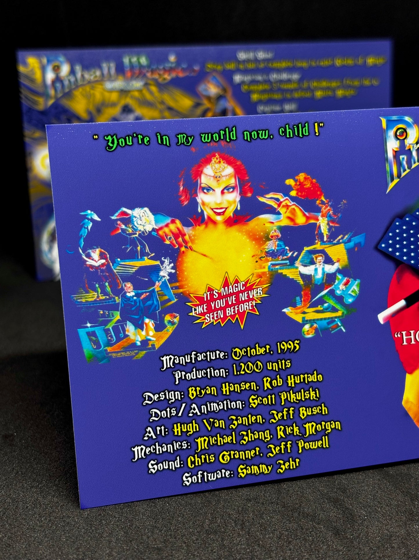 Capcom Pinball Magic 1995 Jeu Cartes Instructions Flipper Custom Apron règles imprimées