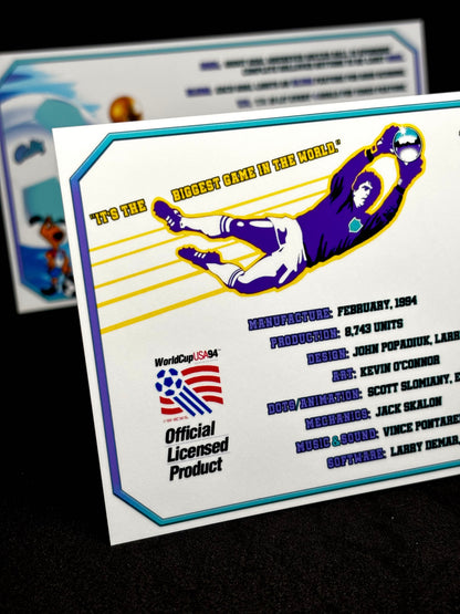 Bally World Cup Soccer USA 1994 WH Jeu Cartes règles Instructions Flipper Custom Apron