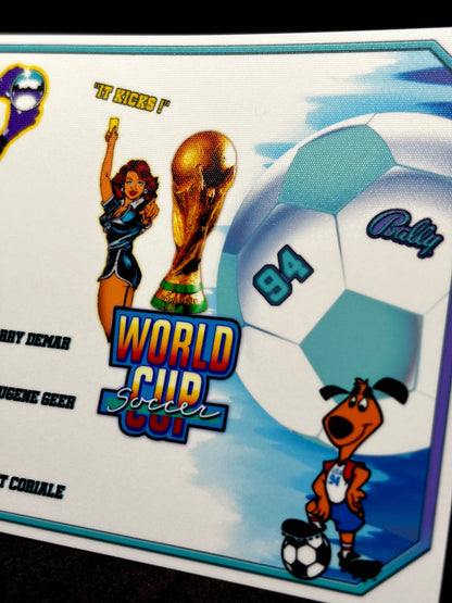 Bally World Cup Soccer USA 1994 WH Jeu Cartes règles Instructions Flipper Custom Apron
