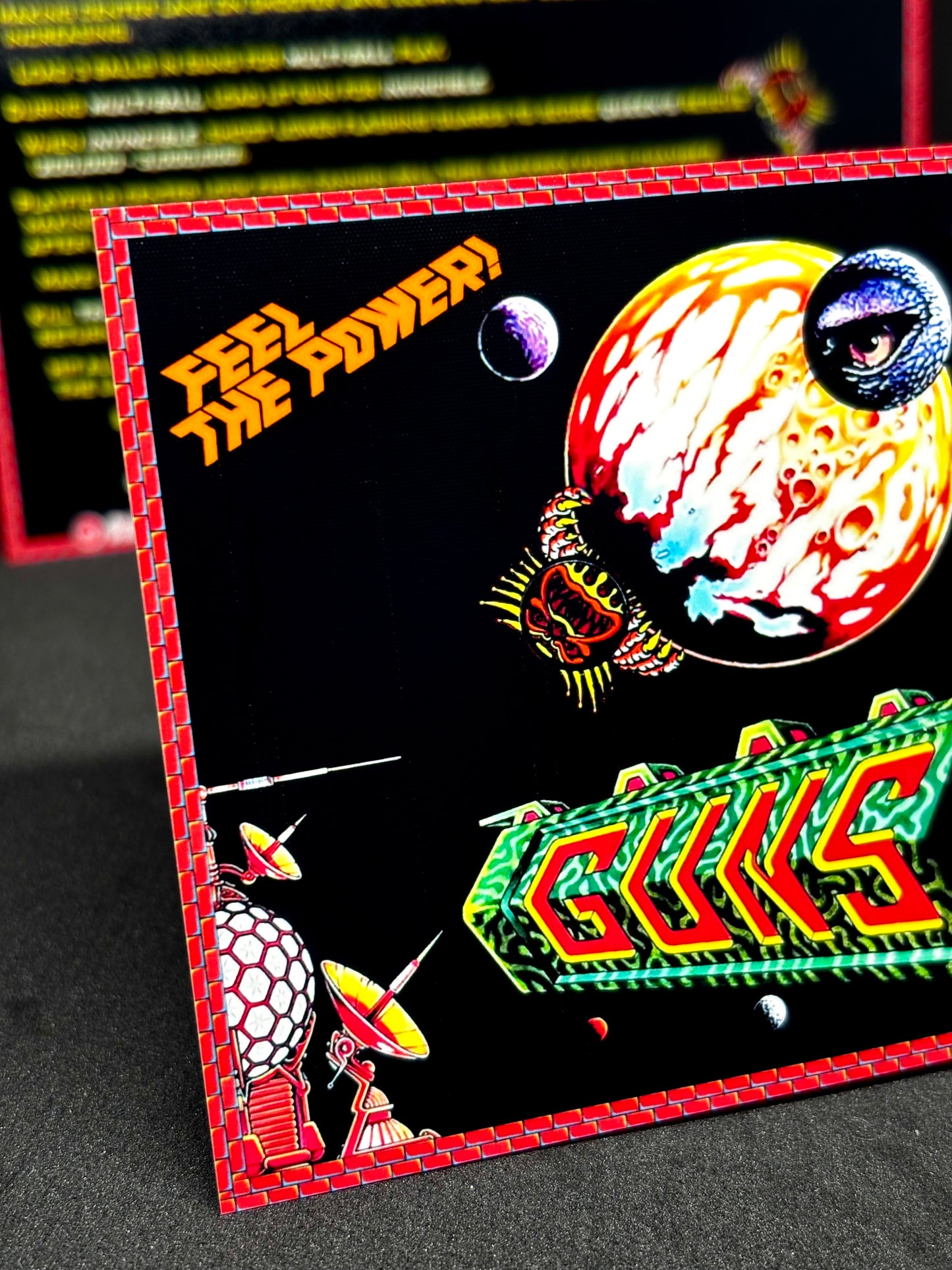 Instrucciones de las tarjetas de juego Williams Big Guns 1987, delantal personalizado de pinball, reglas impresas