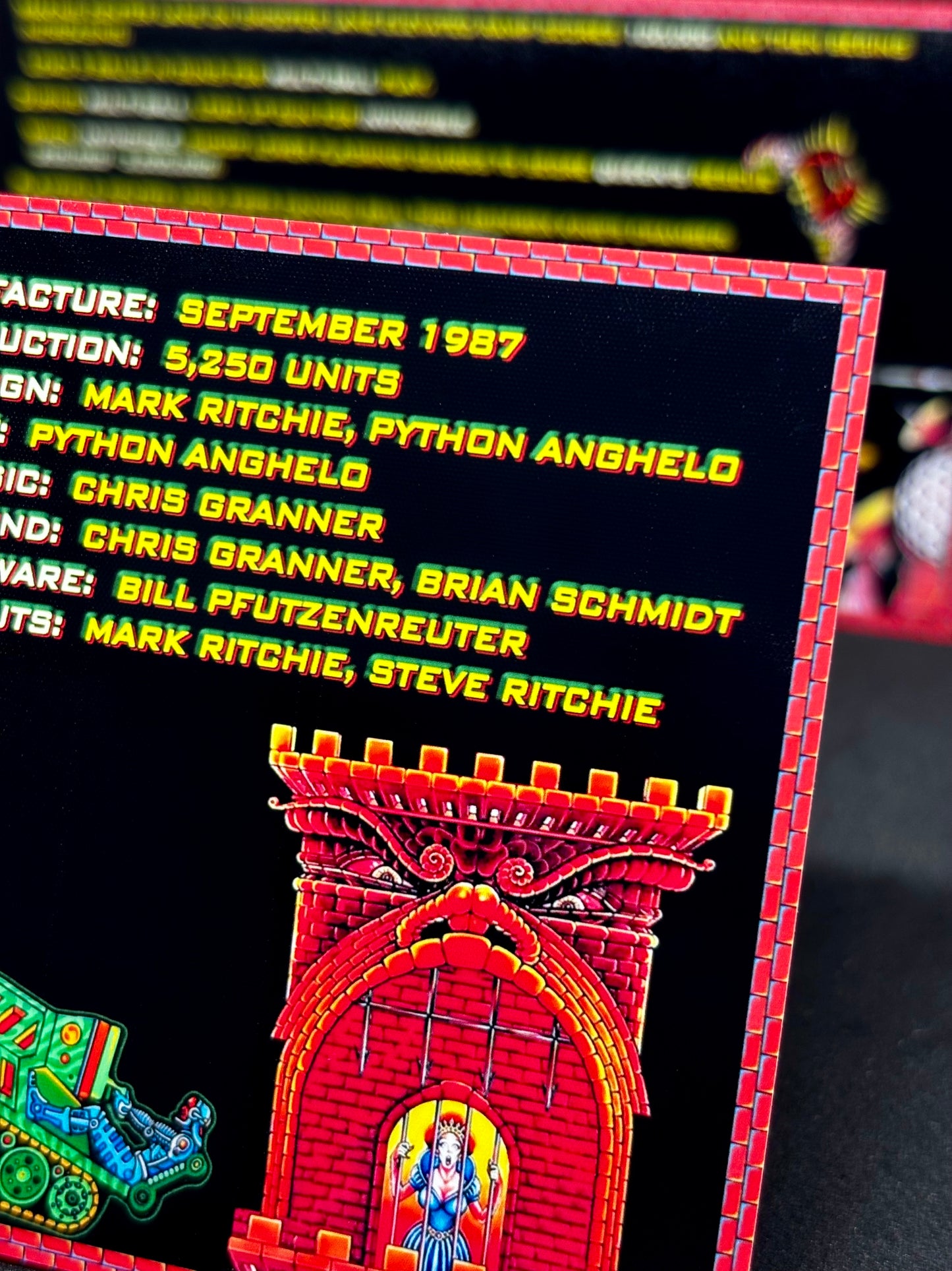 Instrucciones de las tarjetas de juego Williams Big Guns 1987, delantal personalizado de pinball, reglas impresas