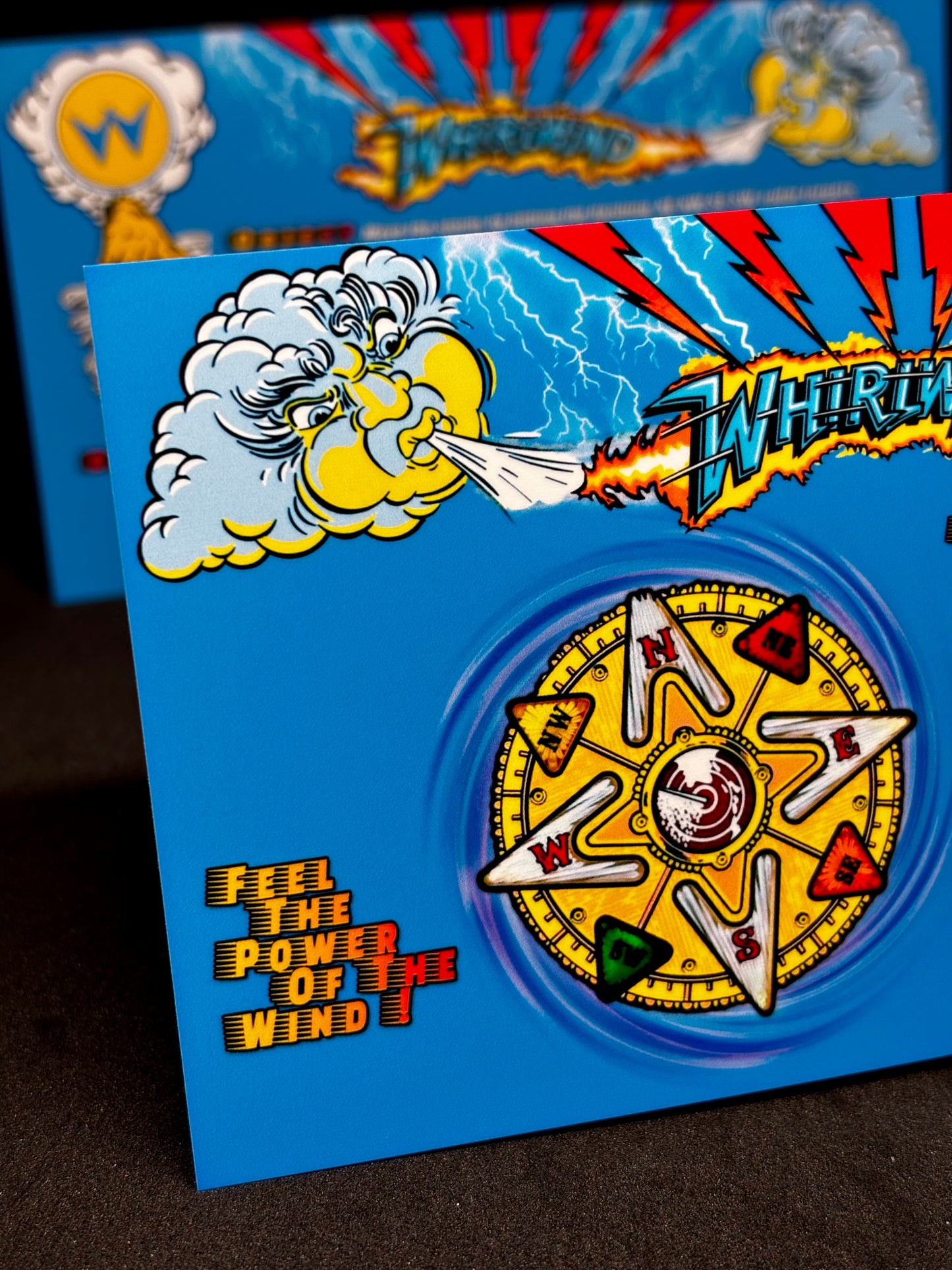 Instrucciones de las tarjetas del juego Williams Whirlwind 1990, máquina de pinball, delantal personalizado, reglas impresas