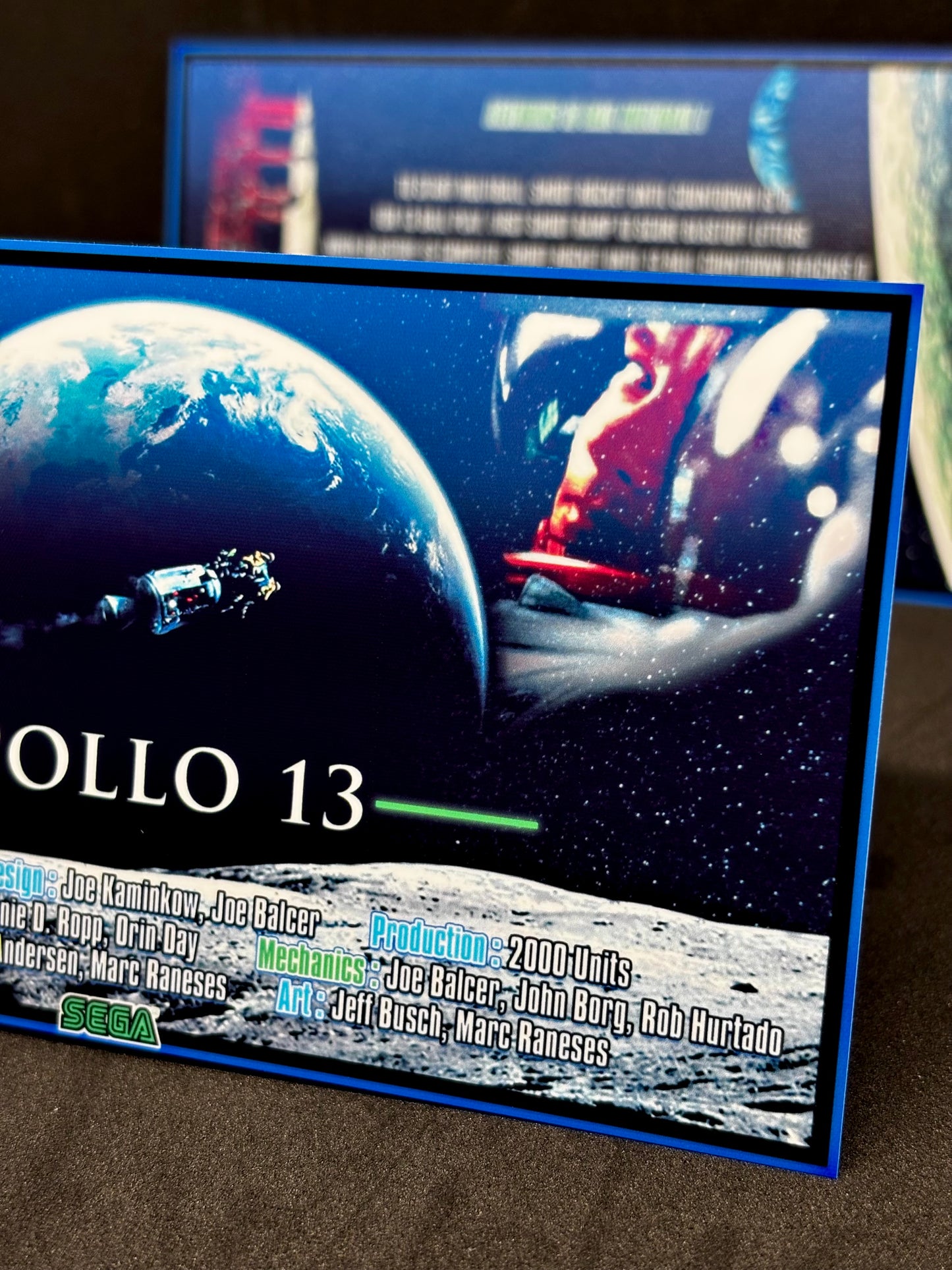 Instrucciones de las tarjetas de juego SEGA Apollo 13 de 1995 para pinball: tarjetas de pinball personalizadas con impresión personalizada