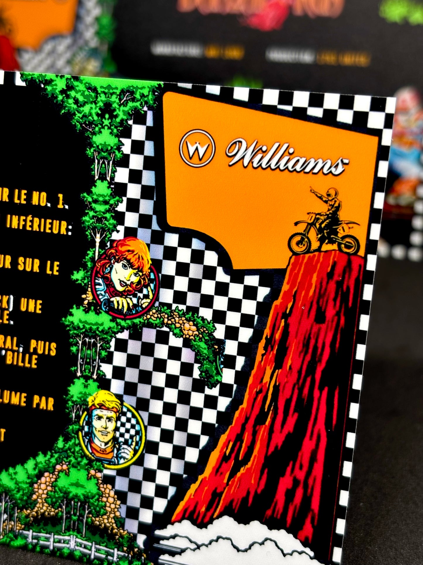 Williams Banzai Run 1988 Jeu Cartes Instructions Flipper Custom Apron règles imprimées