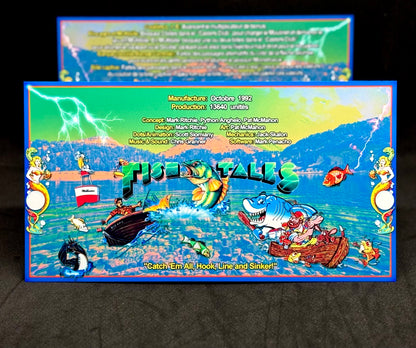 Instrucciones de las tarjetas del juego Williams Fish Tales 1992, delantal personalizado de pinball, reglas impresas V1