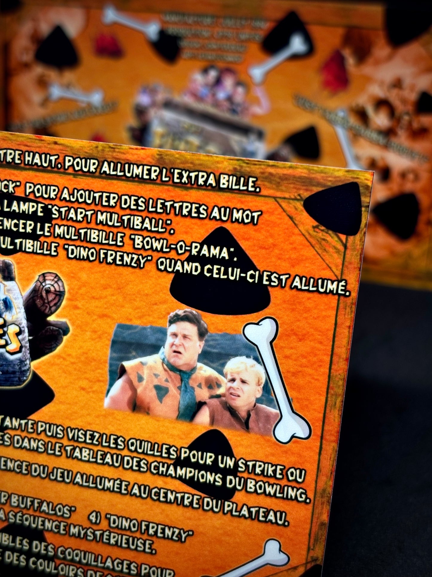 Instrucciones de las tarjetas del juego de pinball de Los Picapiedra (1994) de Williams, delantal personalizado, reglas impresas (V1)