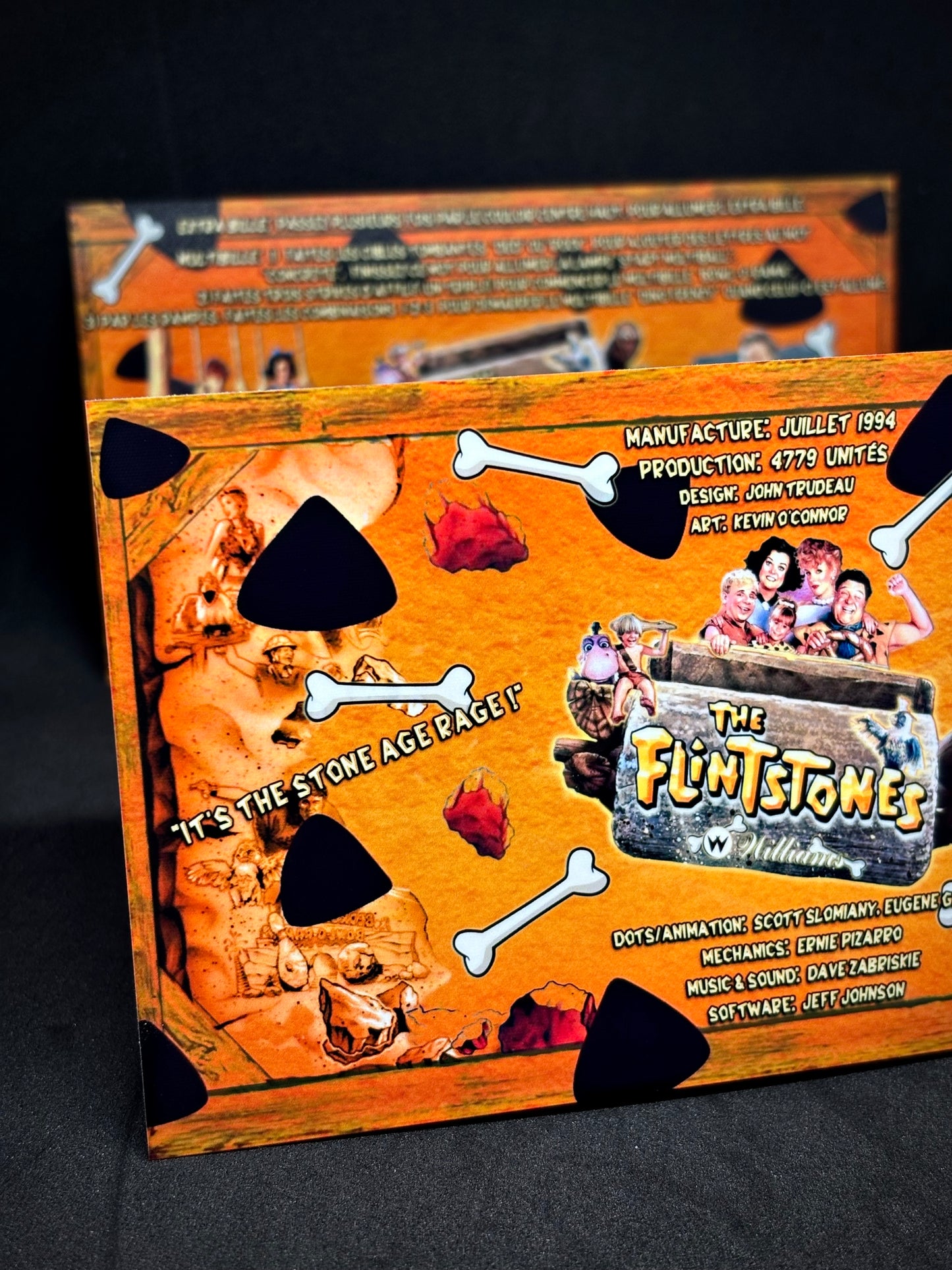 Instrucciones de las tarjetas del juego de pinball de Los Picapiedra (1994) de Williams, delantal personalizado, reglas impresas (V1)