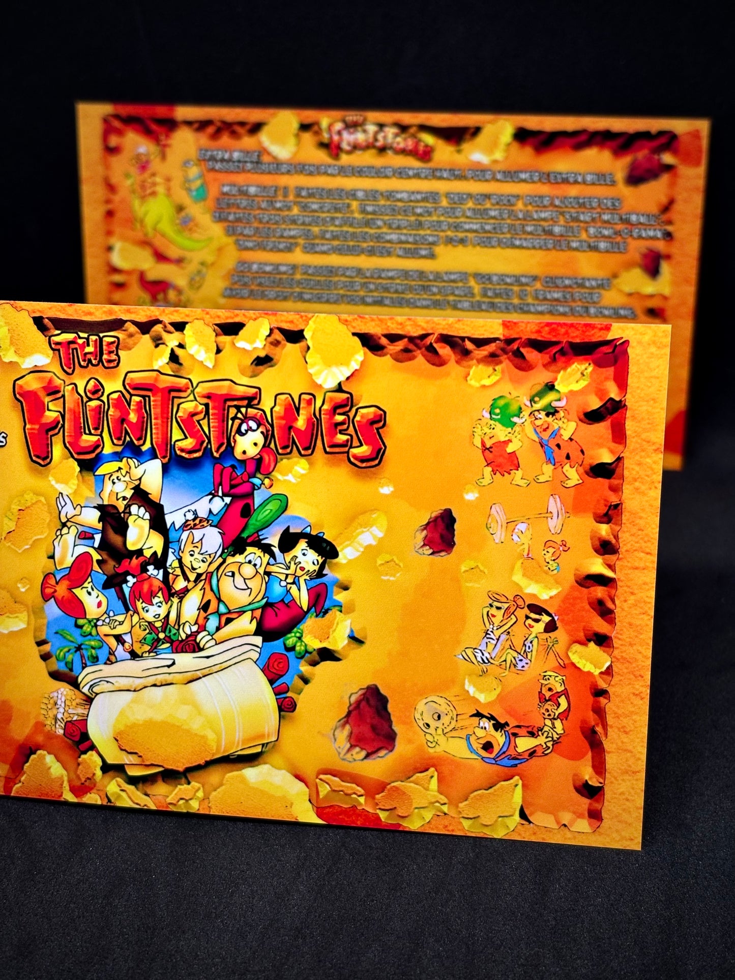 Instrucciones de las tarjetas del juego de pinball de Los Picapiedra (1994) de Williams, delantal personalizado, reglas impresas (V2)