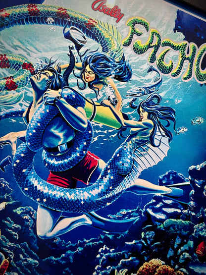 Marco + Impresión de Pinball Bally Fathom 1981 - Arte de Pinball con fondo de cristal - 30 cm - 12"