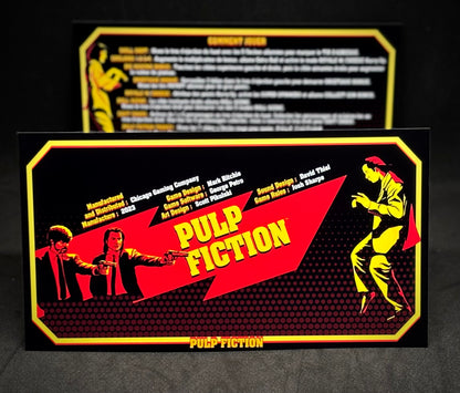 Chicago Gaming Pulp Fiction 2023 Game Cards Instructions Pinball Custom Apron Printed Rules V1
