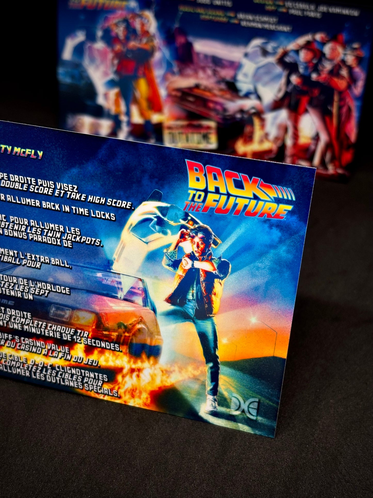 Instrucciones de las tarjetas del juego Data East Back To The Future 1990, tarjetas de pinball personalizadas con impresión de pinball.