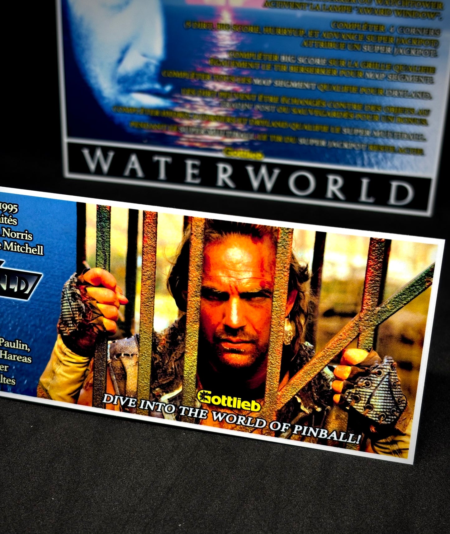 Instrucciones de pinball para tarjetas de juego Gottlieb Waterworld 1995 - Tarjetas de pinball personalizadas con impresión personalizada