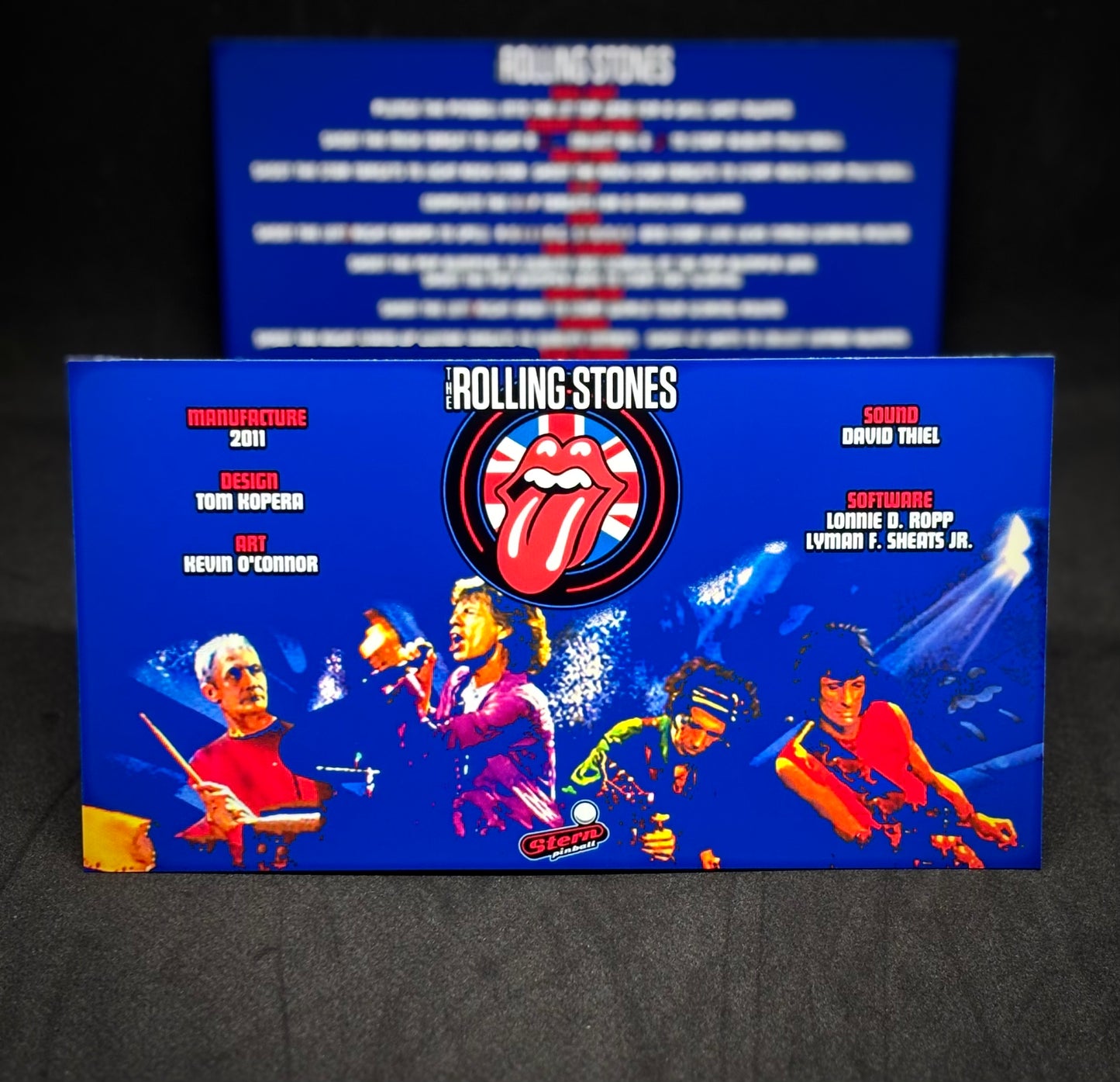 Instrucciones para tarjetas de juego de pinball de Stern The Rolling Stones 2011 - Tarjetas de pinball personalizadas con impresión personalizada