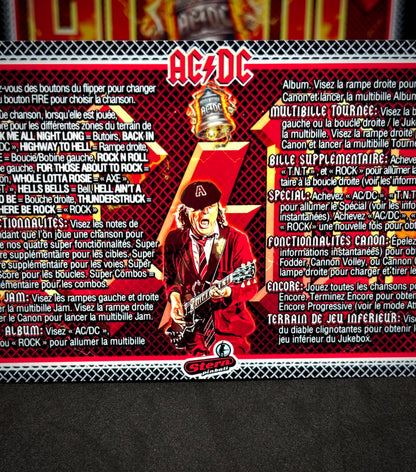 Instrucciones de las tarjetas de juego Stern AC/DC 2012, delantal personalizado de pinball, reglas impresas ACDC V1