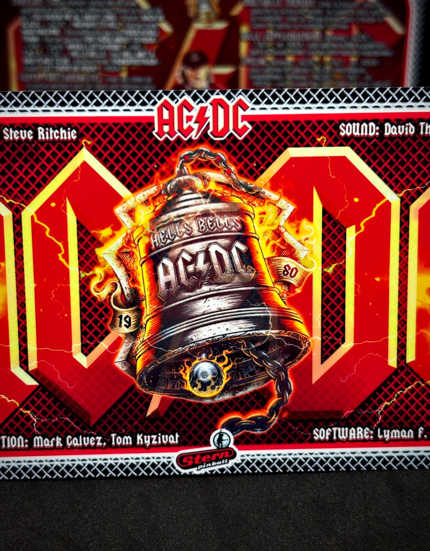 Instrucciones de las tarjetas de juego Stern AC/DC 2012, versión Pinball 1, delantal de pinball con impresión personalizada, tarjetas ACDC