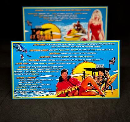 SEGA Baywatch 1995 Game Cards Instructions Pinball Custom Apron Printed Rules