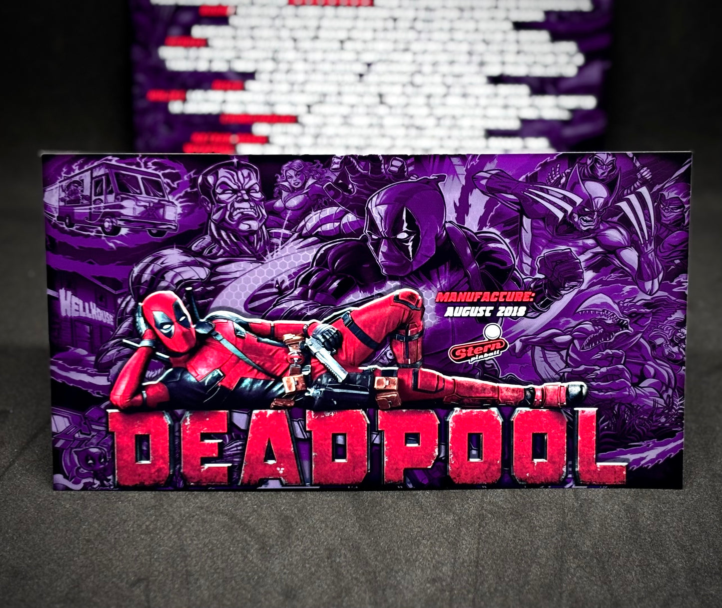 Instrucciones de las tarjetas del juego Stern Deadpool 2018, tarjetas de pinball personalizadas con impresión de delantal