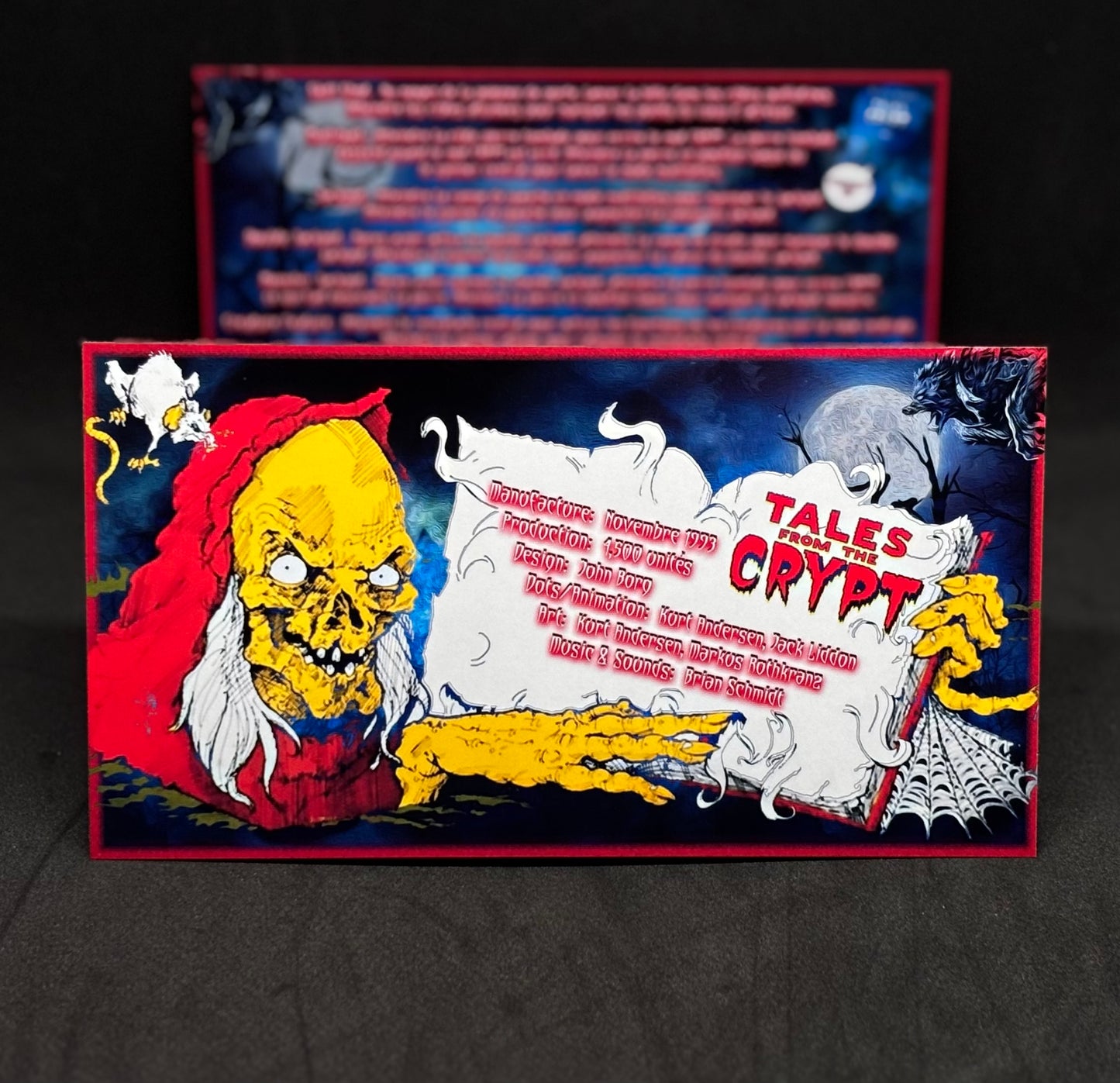Instrucciones de las tarjetas del juego Data East Tales From The Crypt 1993, delantal personalizado de pinball, reglas impresas V5