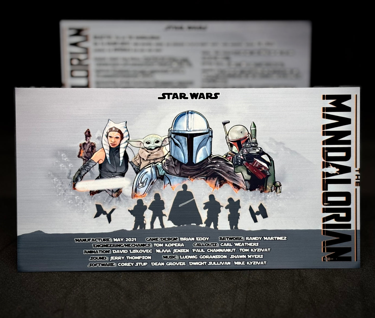 Stern Star Wars The Mandalorian 2021 Jeu Cartes Instructions Flipper Custom Apron règles imprimées V2
