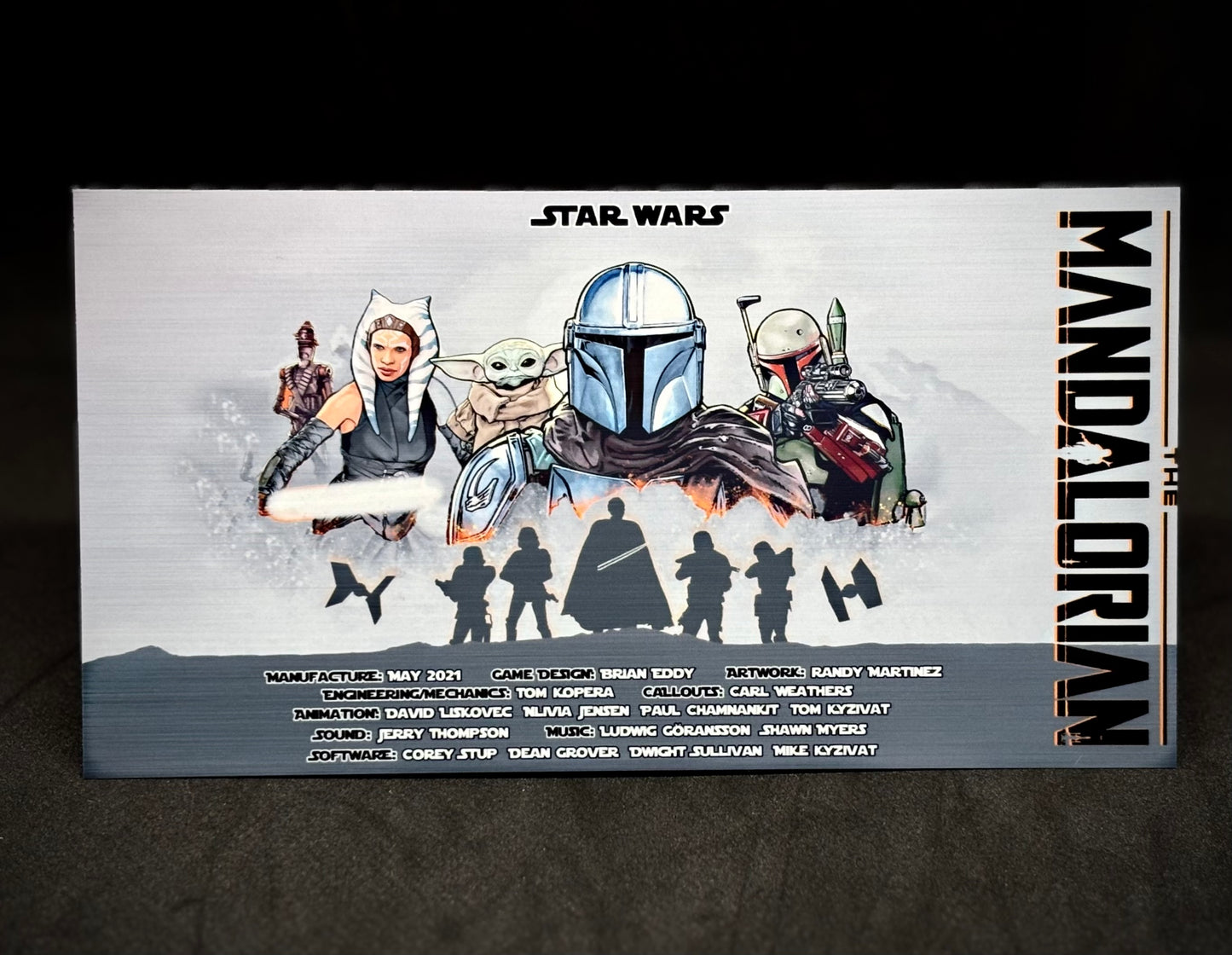 Stern Star Wars The Mandalorian 2021 Carte Solo Flipper Custom Apron imprimée V2