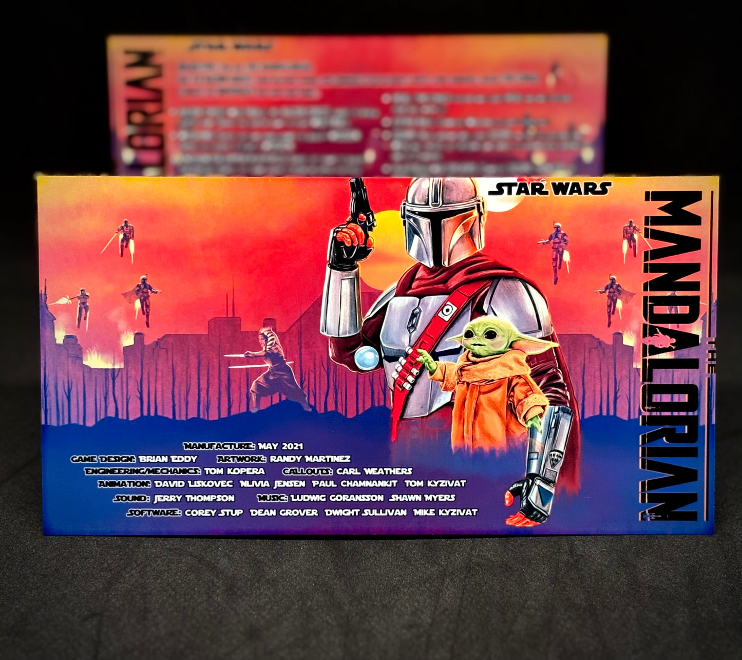 Stern Star Wars The Mandalorian 2021 Jeu Cartes Instructions Flipper Custom Apron règles imprimées V1