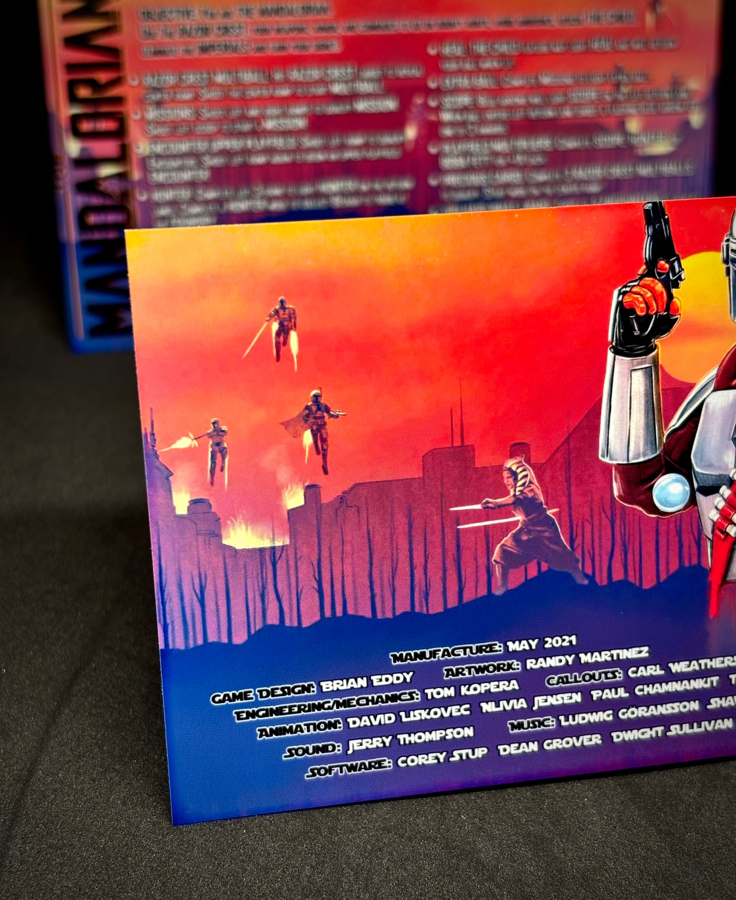 Stern Star Wars The Mandalorian 2021 Jeu Cartes Instructions Flipper Custom Apron règles imprimées V1